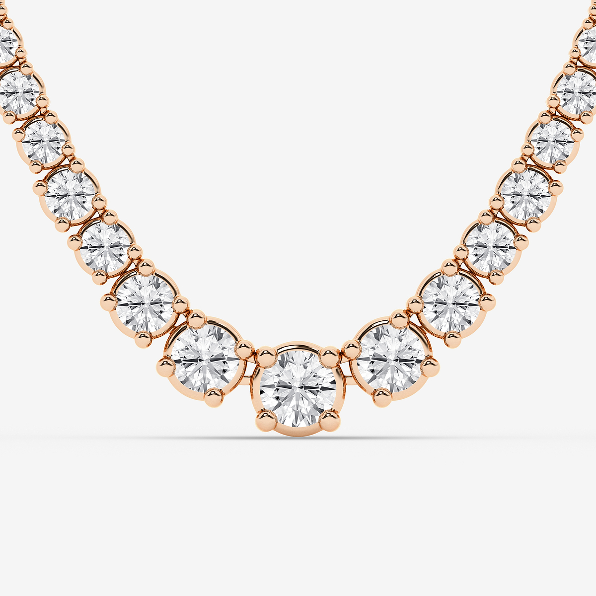 Additional Image 1 for  20 ctw Round Lab Grown Diamond Four Prong Graduated Tennis Necklace